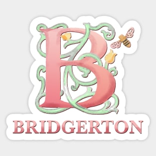 Vintage Bridgerton Monogram Lettering with a Bee Sticker